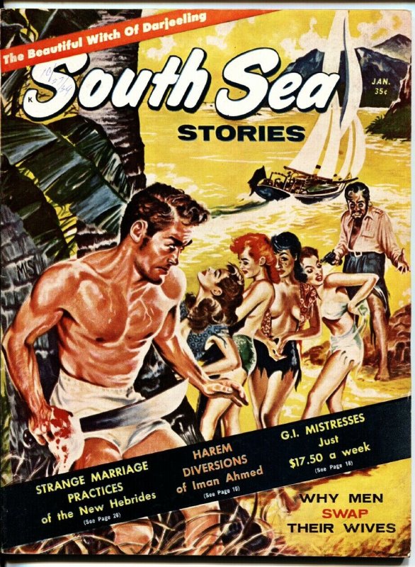 South Sea Stories 1/1961-Captive women on cover-Cheesecake