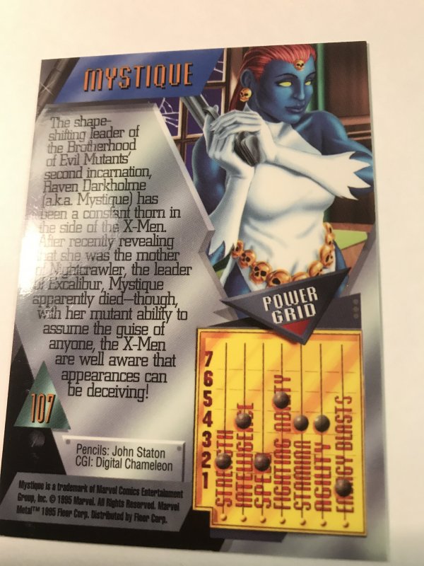 MYSTIQUE #107 card : Marvel Metal 1995 Fleer Chromium; NM/M X-men, base