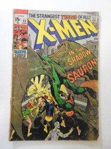 The X-Men #60 (1969) GD Cond moisture stains, centerfold detached top staple