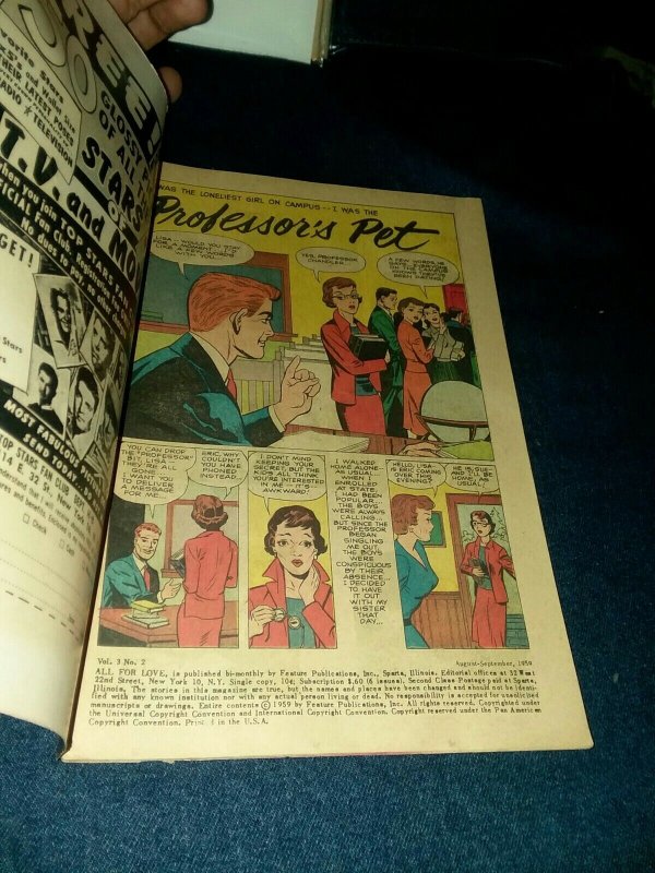 All For Love V. 3 #2 prize comics 1959 silver age Romance bob powell art classic