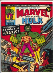 Mighty World Of Marvel #91 1974- Hulk- British comic VG