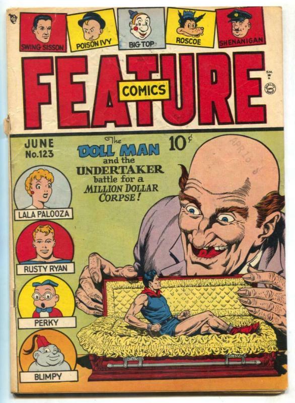 Feature Comics #123 1948- DOLL MAN-  Undertaker VG/F