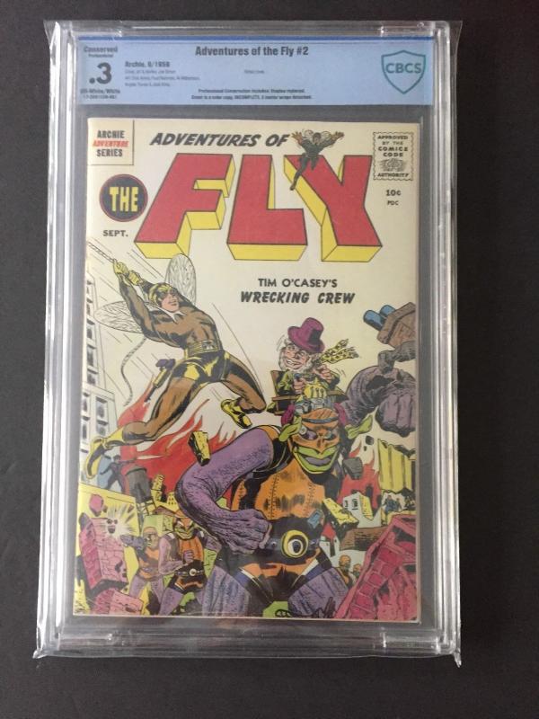 ADVENTURES OF THE FLY #2 1959 CBCS .3 OW/W  EARLY SILVER --KIRBY ART