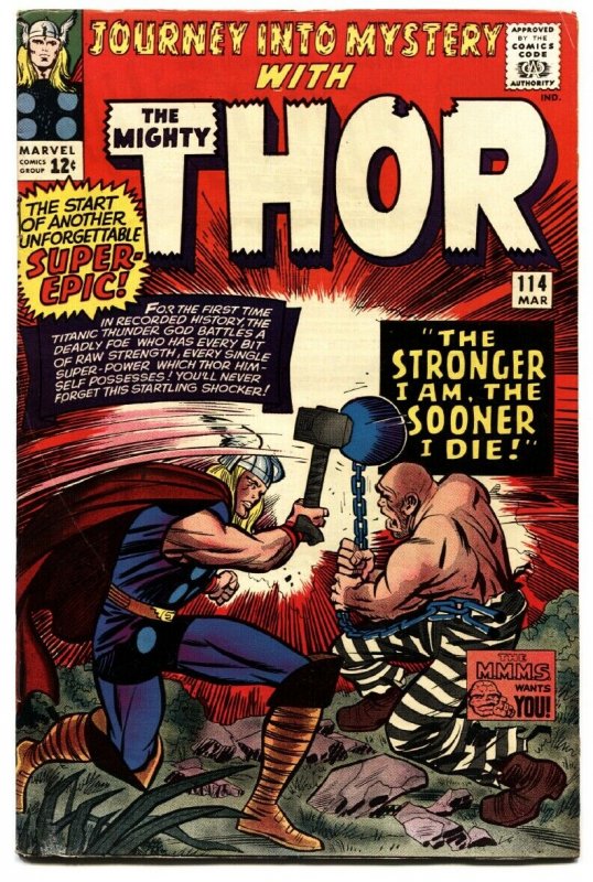 JOURNEY INTO MYSTERY #114 comic book 1965-THOR-1st ABSORBING MAN-KIRBY AR