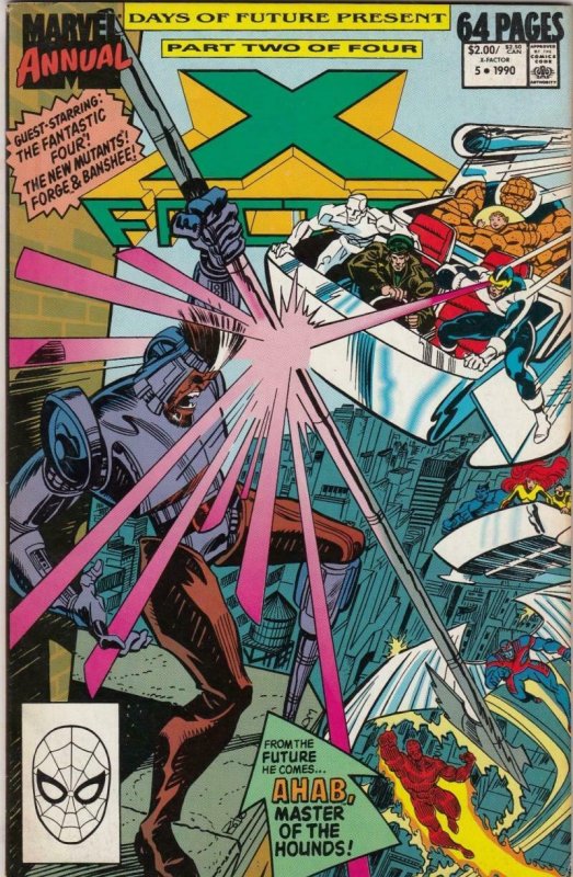 X-FACTOR Annual #5, NM-, Days of Future Present, Ahab, 1990, FF, New Mutants