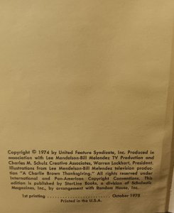 A CHARLIE BROWN THANKSGIVING (1975) CHARLES M SCHULZ | BRONZE AGE | 1ST PRINTING