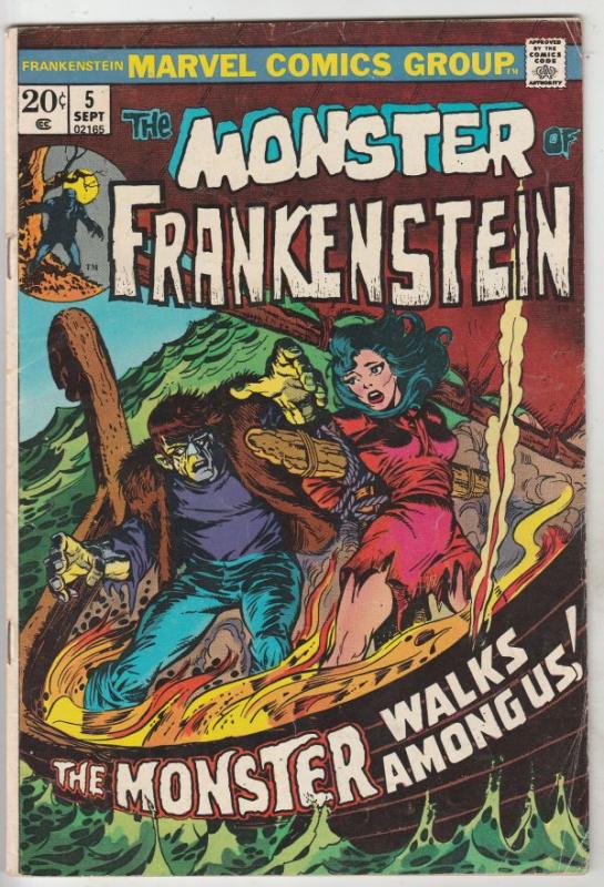 Frankenstein, the Monster of #5 (Sep-73) FN- Mid-Grade Frankenstein