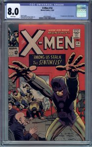 The X-Men #14 (1965) CGC 8.0 WHITE PAGES 1ST APPEARANCE SENTINELS!