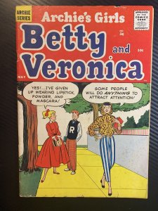 FN- Archie's Girls Betty and Veronica #36 Vintage Silver Age Comic Book 1958