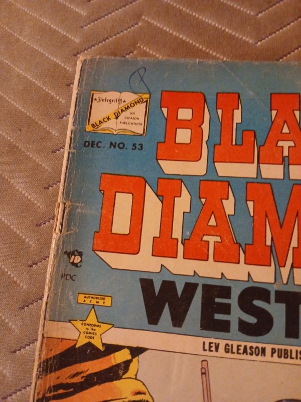 BLACK DIAMOND WESTERN #53 Golden Age LEV GLEASON 1954 Terror Island