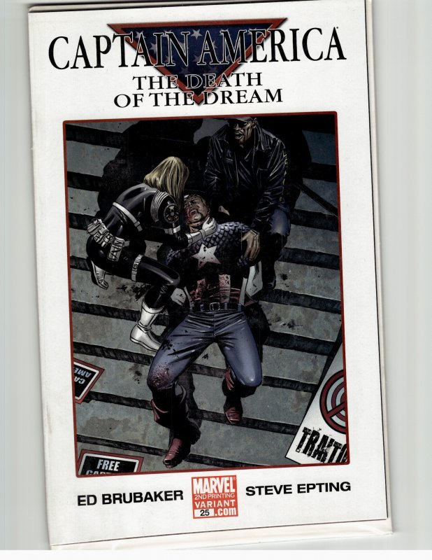 Captain America #25 Second Print Cover (2007) Captain America