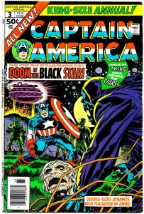CAPTAIN AMERICA ANNUAL #3 (July1976) 7.5 VF-  Jack Kirby writes and illustrates!