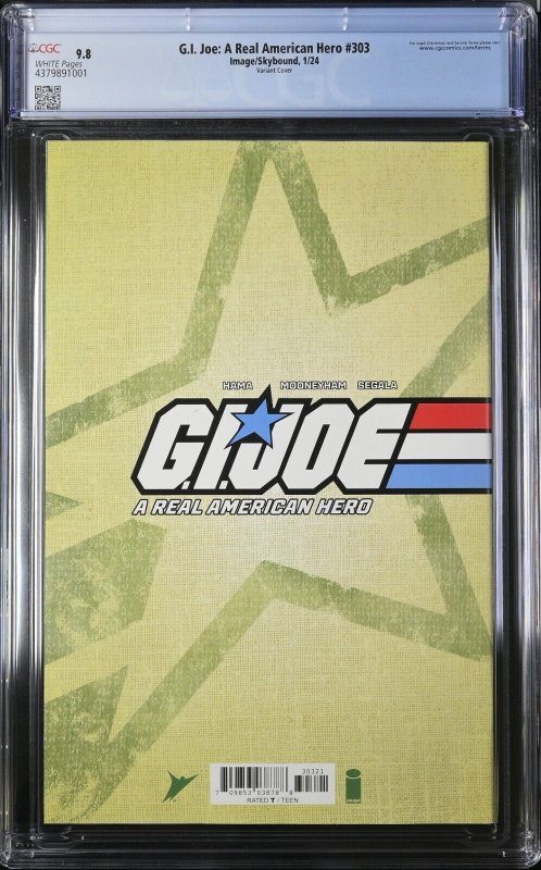 GI Joe #303 CGC 9.8 Kubert Serpentor Black & White Sketch Cover B Image 2024 WP