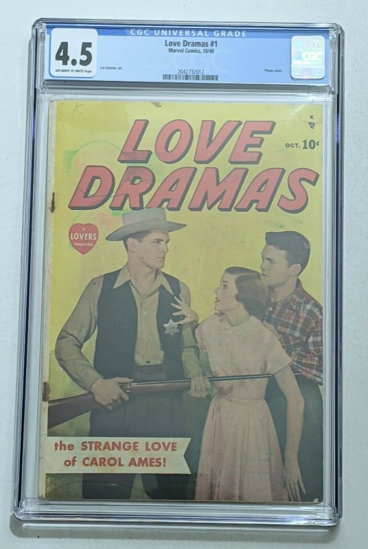 Love Dramas #1 (Oct 1949, Timely) CGC 4.5  