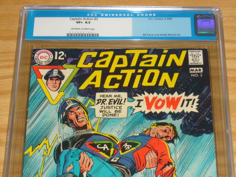 Captain Action #3 CGC 8.5 silver age dc comics - gil kane - wally wood 1969