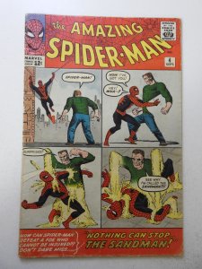 The Amazing Spider-Man #4 (1963) VG- Cond 1st App of Sandman! moisture damage