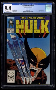 Incredible Hulk #340 CGC NM 9.4 White Pages McFarlane Vs Wolverine!