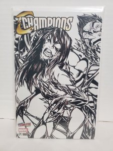 Champions #1 New York Comic Con Black and White Cover (2016)