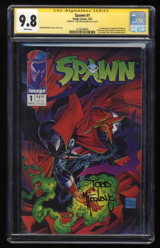 Spawn #1 CGC NM/M 9.8 Signed Mcfarlane SS! McFarlane 1st Appearance Al Simmons!