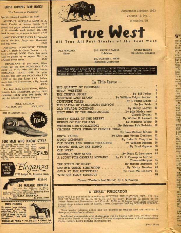 True West Magazine October 1963- Custer's Last Stand