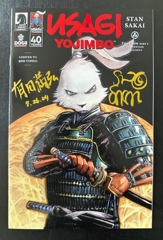 USAGI YOJIMBO THE CROW #1 Red Spot Foil Cvr Signed Mitsuhiro Arita & Stan Sakai