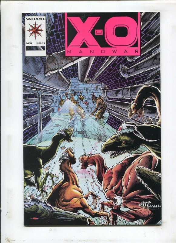 X-O MANOWAR #15 CONCRETE JUNGLE! (9.2) 1993 ULTRAPRO PROMO, HOT PINK LOGO!