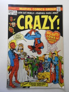 Crazy #2 (1973) VG+ Condition centerfold detached bottom staple