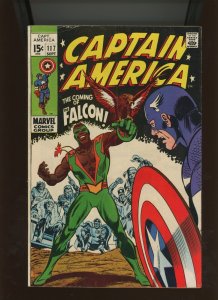 (1969) Captain America #117: SILVER AGE! BIG KEY! 1ST FALCON APPEARANCE! (5.0)