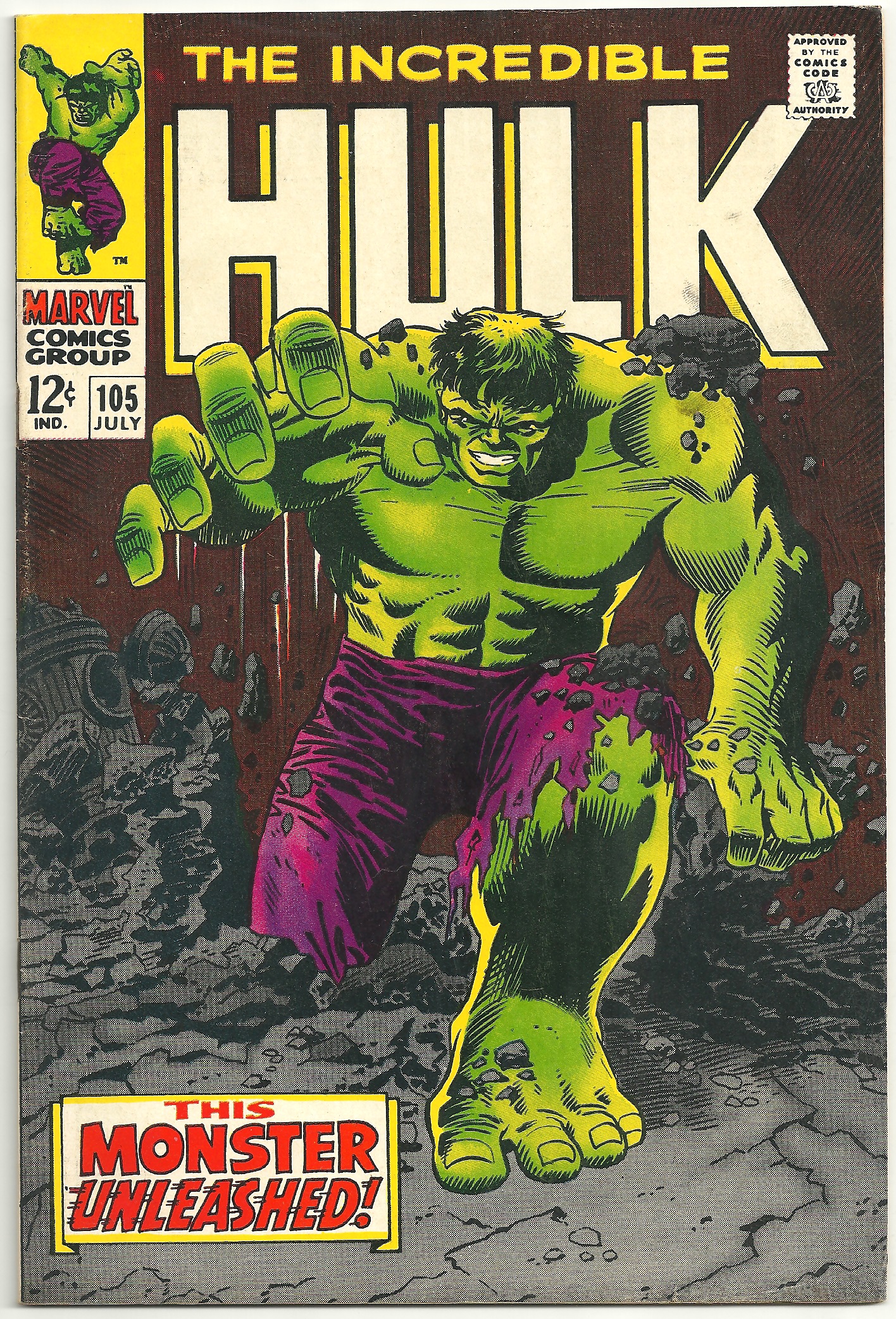 Incredible Hulk 105 1968 C Nm Value C 125 Hipcomic