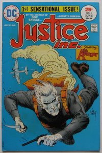 Justice, Inc. #1 (May-Jun 1975, DC), FN (6.0), Origin, Joe Kubert cover art