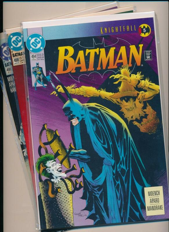 DC LOT of 3~ BATMAN KNIGHTFALL #494,498-499  NM (PF846) 