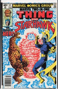Marvel Two-in-One #61 (1980) Starhawk [Key Issue]
