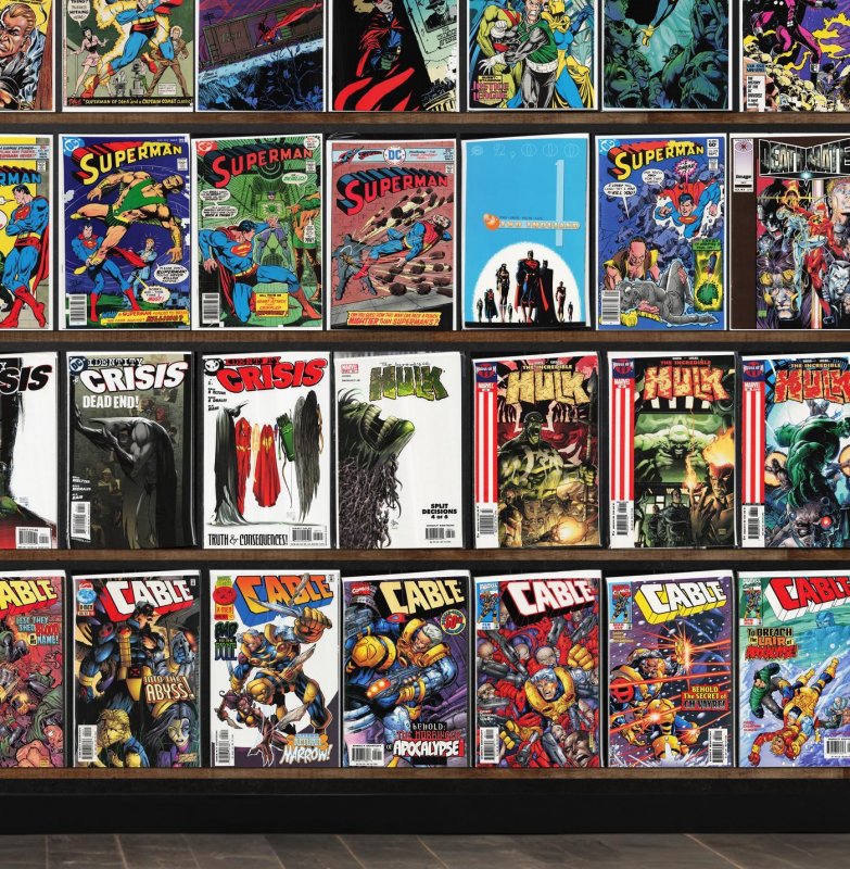 Huge Lot 130+ Comics with Superman, Cable, Incredible Hulk, Deadman & More!