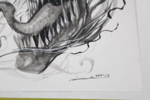 Original Comic Sketch Art Knull Venom Gorkem Demir 9.5x12 Marvel Spider-man