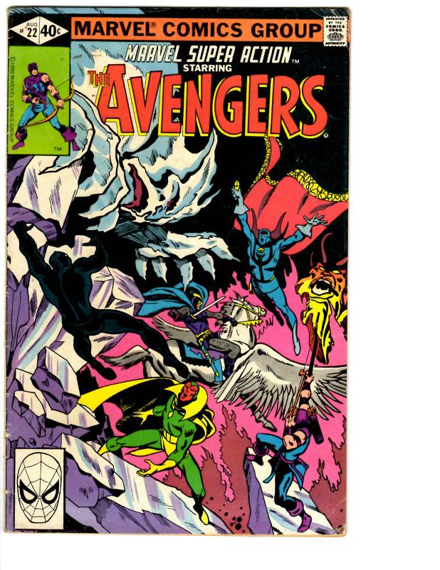 3 Marvel Super Action Comic Books # 18 22 25 Avengers Hulk Vision Hawkeye BH7