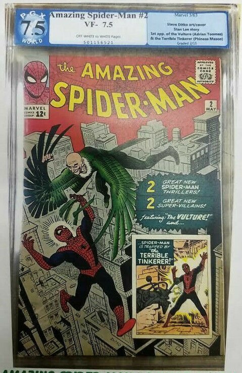 Amazing Spider-Man #2 ~ 1963 ~ PGX 7.5 (VF-) ~ Introduction of the Vulture