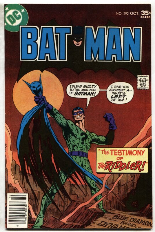 BATMAN #292 comic book-Riddler-1978-DC VF