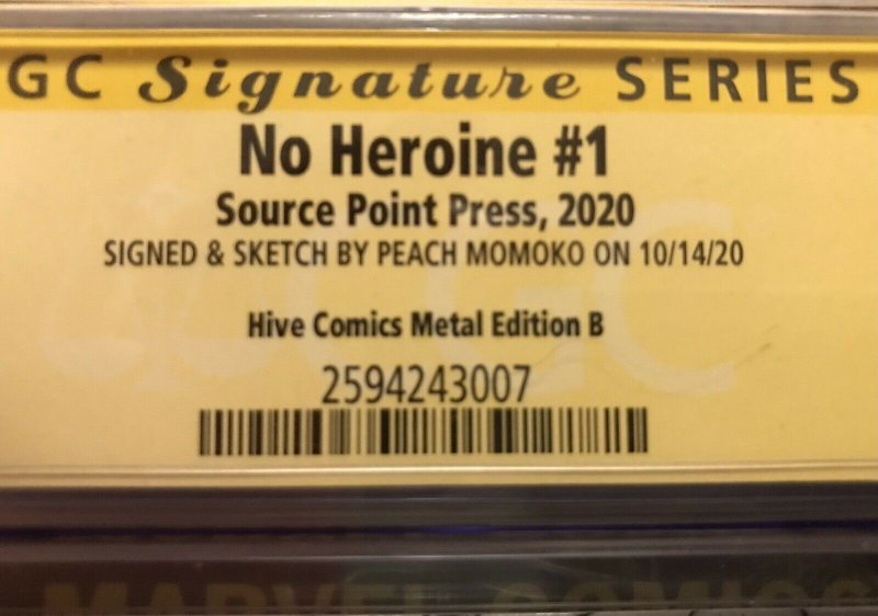 No Heroine #1 Metal B signed/sketched Momoko CGC 9.8