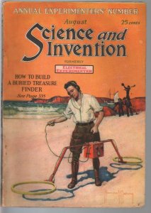 Science & Invention 8/1921-Frank R Paul art-pulp fiction-H V Brown-VG+