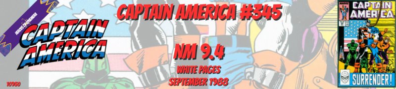 Captain America 345 NM 9.4 Marvel 1988