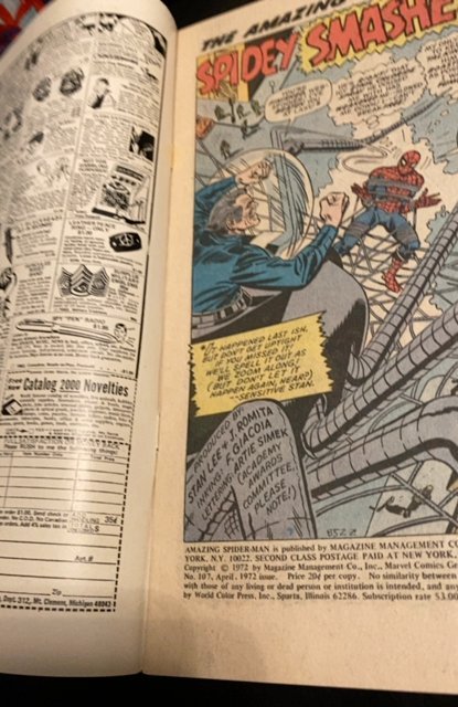 The Amazing Spider-Man #107 (1972)tentacles of death