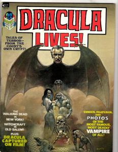 Dracula Lives # 1 VF Marvel Comic Book Magazine Vampire Monster Horror TD14