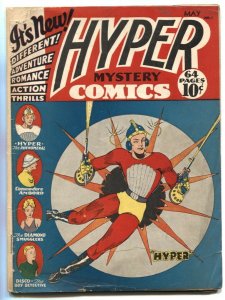 Hyper Mystery Comics #1 1940- DISCO- Rare Golden Age- no back cover