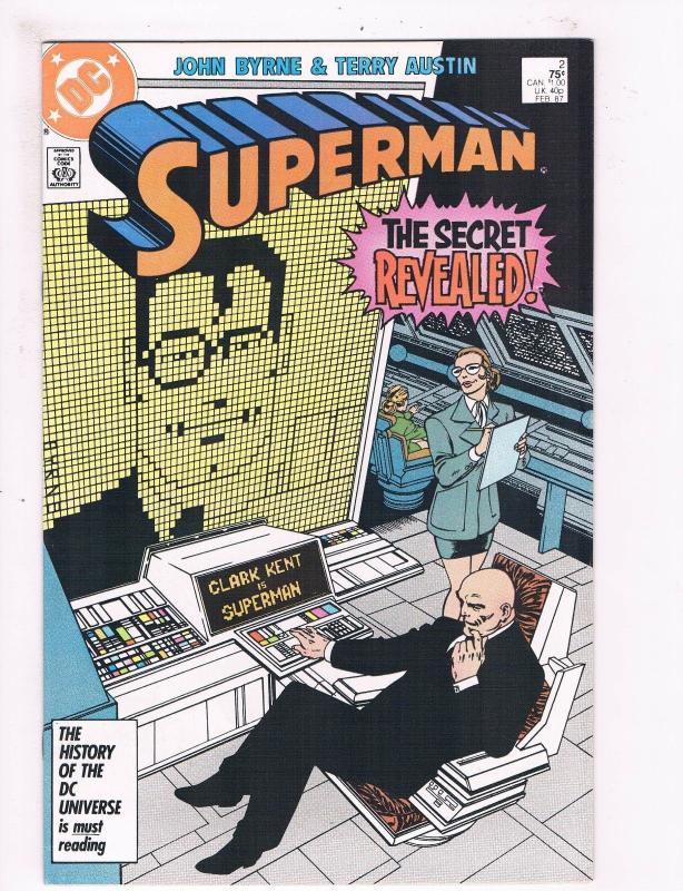 Superman # 2 VF/NM 1st Print DC Copper Age Comic Book John Byrne TC1