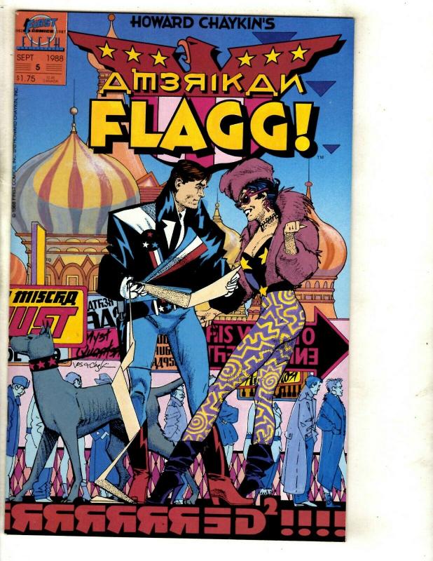 Lot Of 11 Comic Books Amerikan Flagg 2 3 4 5 American Flag 1 4 6 (2) 7 8 9 JF17