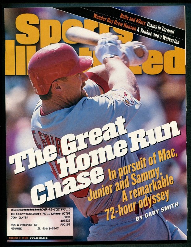 Sports Illustrated ( 8.5 VFN+ ) Mark McGwire / August 1998