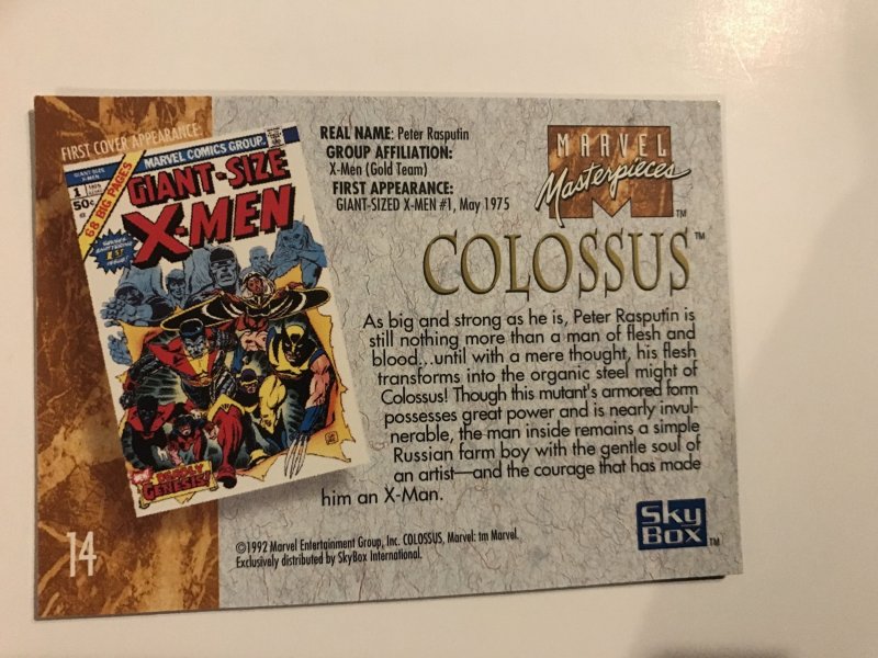 COLOSSUS #14 card : 1992 Marvel Masterpieces Fleer NM/M; base, Jusko art