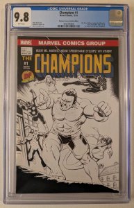 Marvel Champions #1 CGC 9.8 Dynamic Forces Sketch Variant First Story Key Issue
