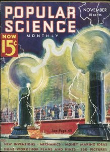 POPULAR SCIENCE 11/1936-PULP STYLE SCI-FI COVER-ICE AGE RETURN--9 X 12-vg