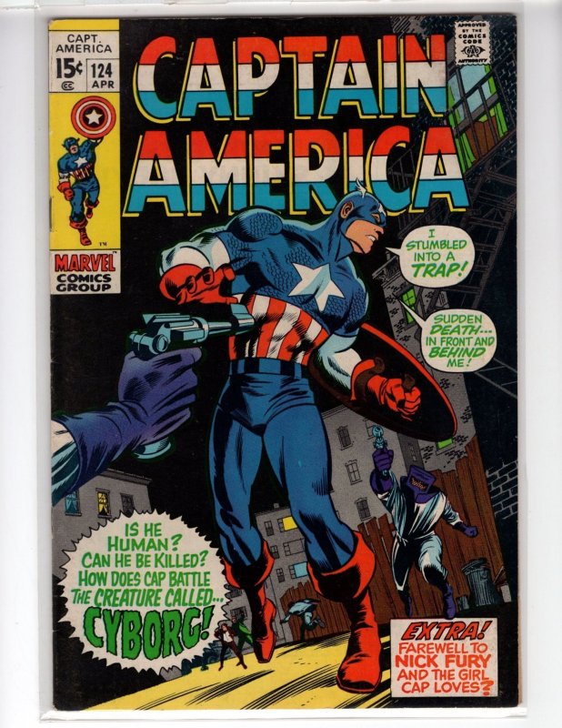 [ LOT81 ] •  Captain America #124 (1970) MODOK Nick Fury / NSC•NB2